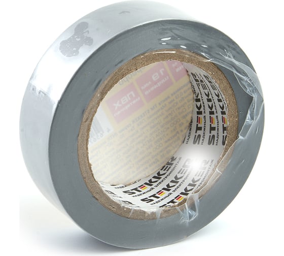 Изоляционная лента STEKKER intp01319-10 0,13x19 10 м, серебро 39908