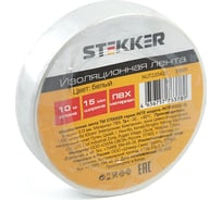 Изоляционная лента STEKKER intp01315-10 0,13x15 мм, 10 м, белая 39901