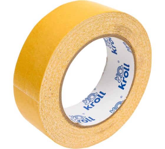 Двусторонняя клейкая лента KROLL ткань/pvc, 38 мм х 25 м 4607190401813