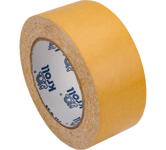 Двусторонняя клейкая лента KROLL ткань/pvc, 48 мм х 25 м 4607190401844