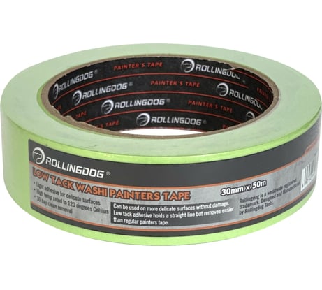 Малярная лента для деликатных поверхностей Rollingdog Low Tack Washi Tape 30 мм, 50 м 81445
