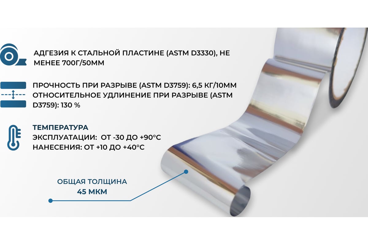 Металлизированная клейкая лента Megaflex l-tape 50 мм, 50 м MEGLT.50.50 ...