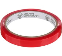 Двухсторонняя клейкая лента Nova Bright fusion красный + прозрачный (акриловая основа), 14 мм х 5 м 46920