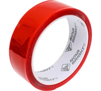 Двухсторонняя клейкая лента Nova Bright fusion красный + прозрачный (акриловая основа), 30 мм х 2 м 46665