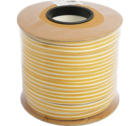 Уплотнительная самоклеящаяся лента РемоКолор вспененный EPDM каучук, D-профиль, белая, 9x6 мм, 100 м 50-3-216