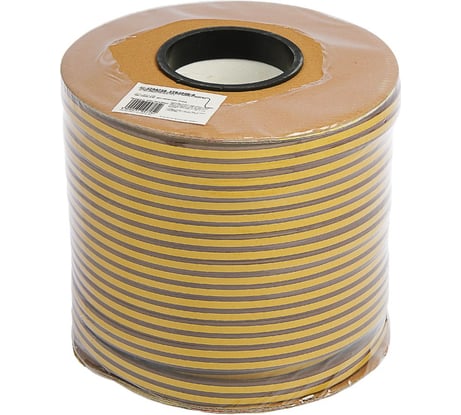 Уплотнительная самоклеящаяся лента РемоКолор вспененный EPDM каучук, D-профиль, коричневая, 9x6 мм, 100 м 50-3-217