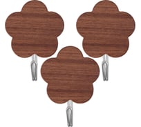 Набор из 3-х крючков МУЛЬТИДОМ "Вуд цветок" VL27-78