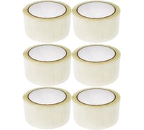 Упаковочная клейкая лента Кордленд прозрачный, 48x45x40м, 6 шт. SCO-00356.6