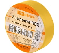 Изолента ПВХ TDM ELECTRIC 0,13x15 мм, желтая, 5 м SQ0526-0072