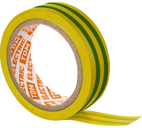 Изолента ПВХ TDM ELECTRIC 0,13x15 мм, желто-зеленая, 5 м SQ0526-0077