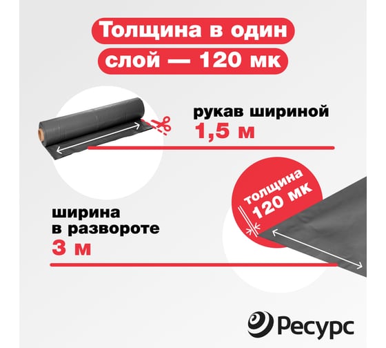 Полиэтиленовая техническая пленка Экономный садовод 3x10м арт.120 24198