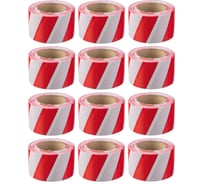 Оградительная сигнальная лента Кордленд красно-белая, эконом, 50 мм, 150 метров, 12 шт. SIG-00002.12