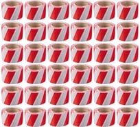 Оградительная сигнальная лента Кордленд красно-белая, эконом, 50 мм, 150 метров, 36 шт. SIG-00002.36