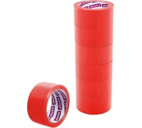 Упаковочная клейкая лента Attache 48 мм х 66 м, 45 мкм, красная, 6 шт. 1312199