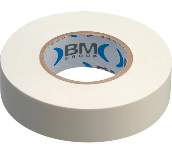 Изолента BM Group ПВХ, 19 мм x 25 м, цвет белый BM-ESB1925BI