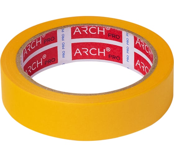 Малярная лента ARCH PRO желтая, Четкий край, 25 м х 25 мм, 30 дней 671025