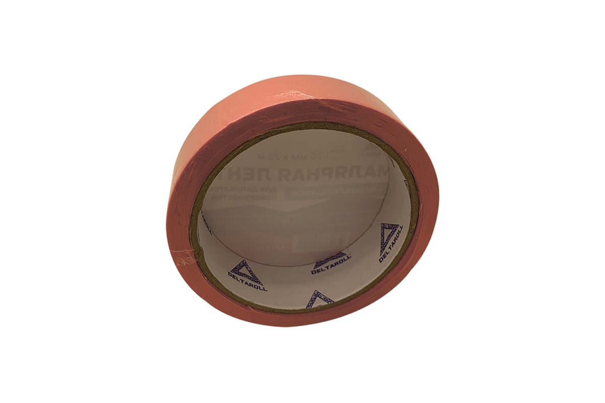 Малярная лента для деликатных поверхностей DeltaRoll розовая, 25 мм х ...