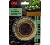Двусторонняя клейкая лента 3М 100f, 12 мм, 1,5 м, 1 мм 100F-12