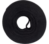 Лента (липучка) в рулоне Cabeus ширина 9 мм, длина 5 м, черная ROL-5x9-BK