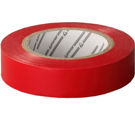 Красная ПВХ изолента 15ммх10мх0.18 мм STAYER 12292-R-15-10