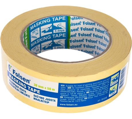 Малярная лента Folsen желтая 60oC 38ммx50м 02338