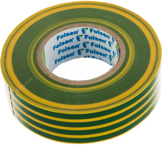 Изоляционная лента Folsen 19ммx20м желто-зеленая 012509