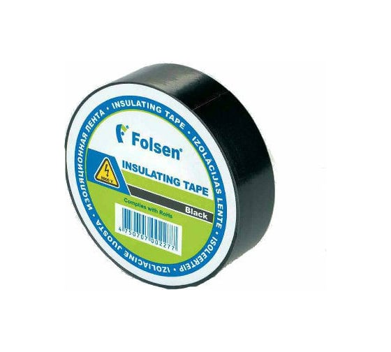 Изоляционная лента Folsen 19ммx20м черная пламягасящая 012514