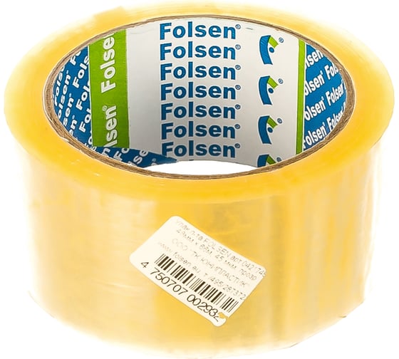 Упаковочная лента Folsen 48ммx66м прозрачная Hot-melt PP 45мк 0421748