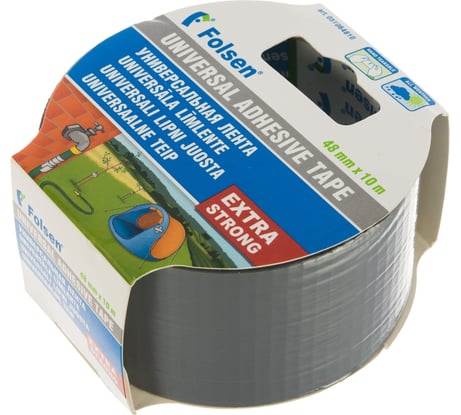 Универсальная тканевая влагоустойчивая лента Folsen 48ммx10м серая 240мк 051064810