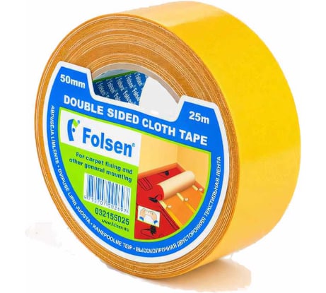 Двусторонняя тканевая лента Folsen 50ммх10м 032155010