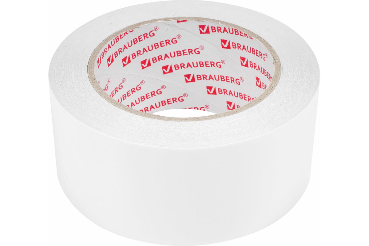Двухсторонняя клейкая лента BRAUBERG 50 мм х 25 м, 90 микрон, подвес ...