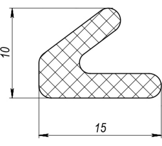 Самоклеящийся уплотнитель FUARO ADH/PPU-15x10mm, BLACK черный 500m 42979