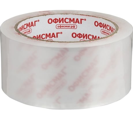Упаковочная клейкая лента ОФИСМАГ Стандарт, 48 мм х 66 м, прозрачная, толщина 45 микрон 440173