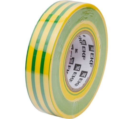 Изолента EKF 0,18x19 мм, 20 м, желто-зеленая plc-iz-a-yg