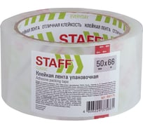 Клейкая упаковочная лента STAFF 50 мм x 66 м, прозрачная, толщина 40 микрон, Classic 440175