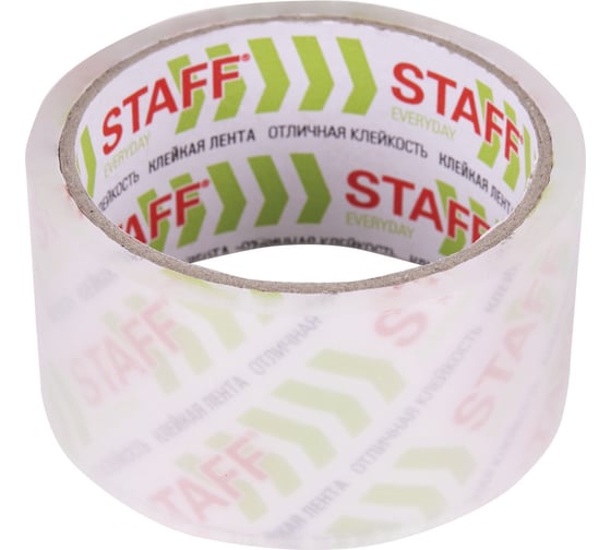 Клейкая упаковочная лента STAFF 48 мм x 40 м, прозрачная, толщина 40 микрон, Classic 440176