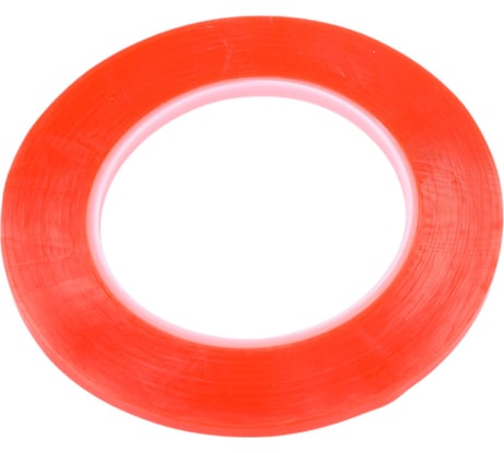 Двусторонняя прозрачная лента с красной защитной полосой ZeepDeep ширина 5 мм, длина 25 м 865391