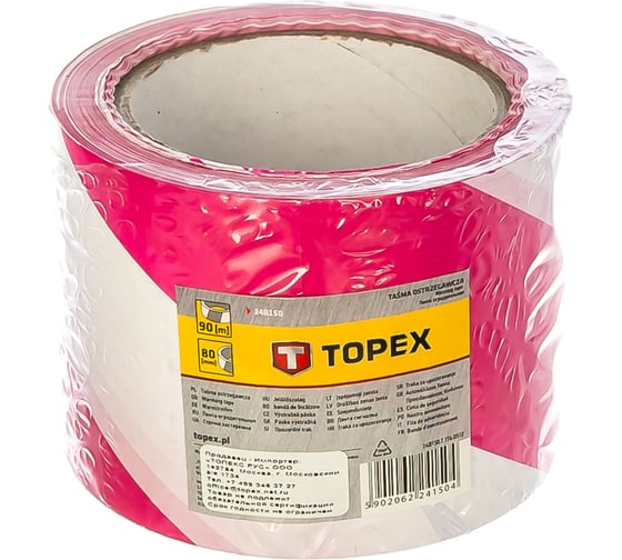 Оградительная лента TOPEX 80 мм x 90 м 24B150