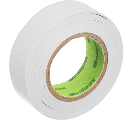 Изолента СИБРТЕХ ПВХ, 19 мм х 20 м, 130 мкм, белая 88798