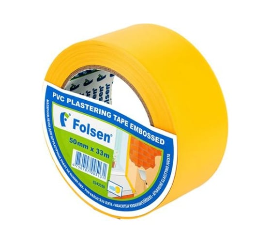 Малярная лента PVC Folsen желтая 50ммx33м 0243350