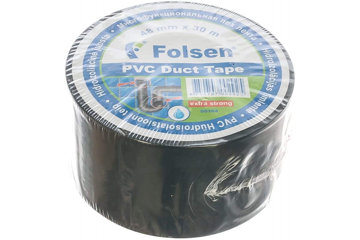 Клейкая лента SOUNDGUARD водостойкая армированная 48мм х 50м. Folsen гидроизоляционная. PVC лента Folsen 05164. Скотч ПВХ Folsen 50мм. М 10 м pvc