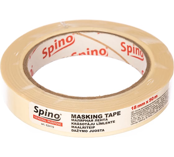 Малярная лента SPINO белая 60oC 18мм x 50м 62419 1