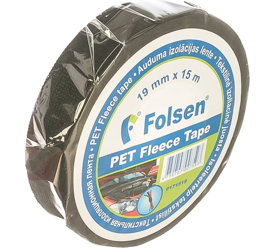 Текстильная изоляционная лента Folsen 19мм х 15м PET 0171519