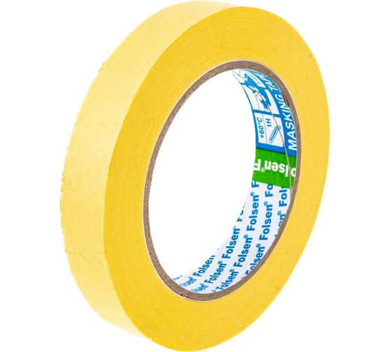Малярная лента Folsen желтая 60oC 19мм x 50м 02319