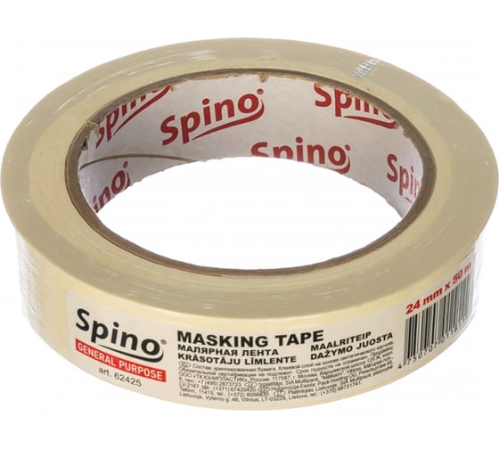 Малярная лента SPINO белая 60oC 24мм x 50м 62425