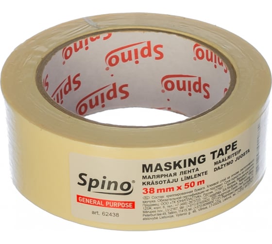 Малярная лента SPINO белая 60oC 38мм x 50м 62438 1
