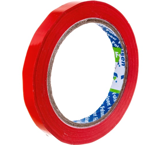 Упаковочная лента Folsen PVC 12мм x 66м красная 54мк 0777120