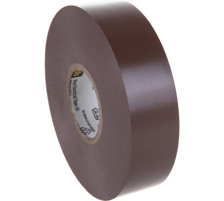 Изоляционная лента высшего класса 3М Scotch 35 коричневая 19мм х 20м х 0,18мм 7000031673