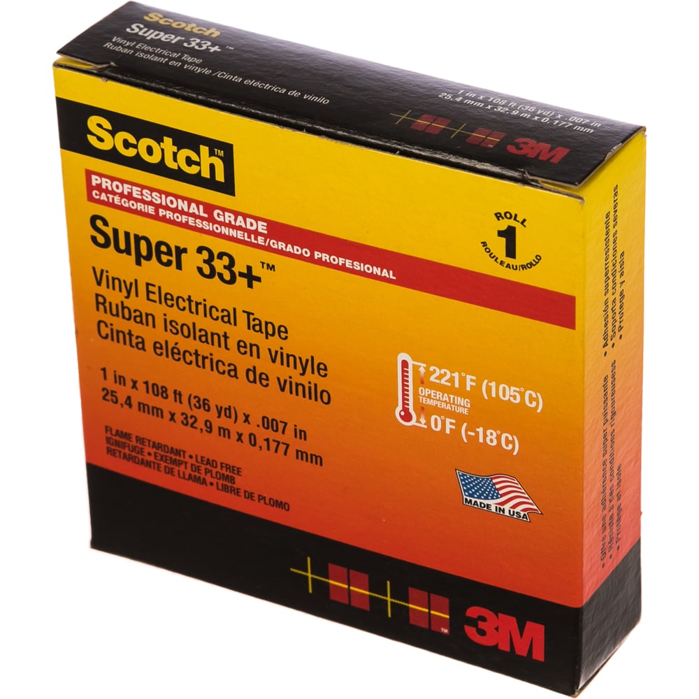 Изоляционная лента высшего класса 3М Scotch Super 33+ 25мм х 33м х 0 ...