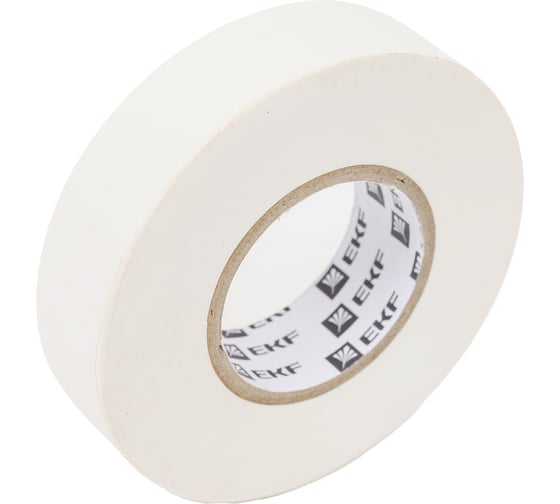 Изолента EKF 0,18x19 мм, 20 м, белая, 10 шт. plc-iz-a-w